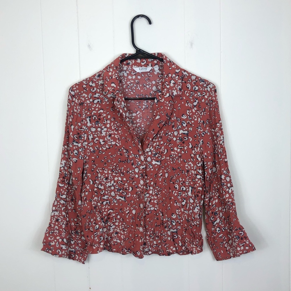 B. Young Byflaminia‎ Leo Button Down Shirt Sz 8